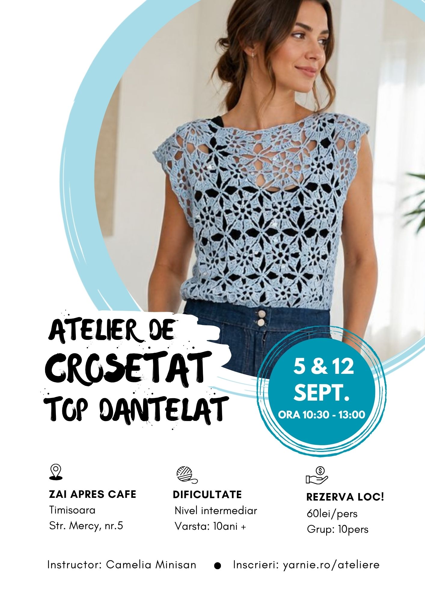 Atelier de Croșetat Top Dantelat