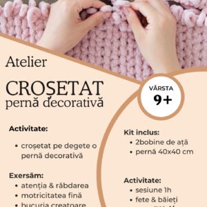 Atelier de Croșetat pe Degete (vârsta 9ani+)