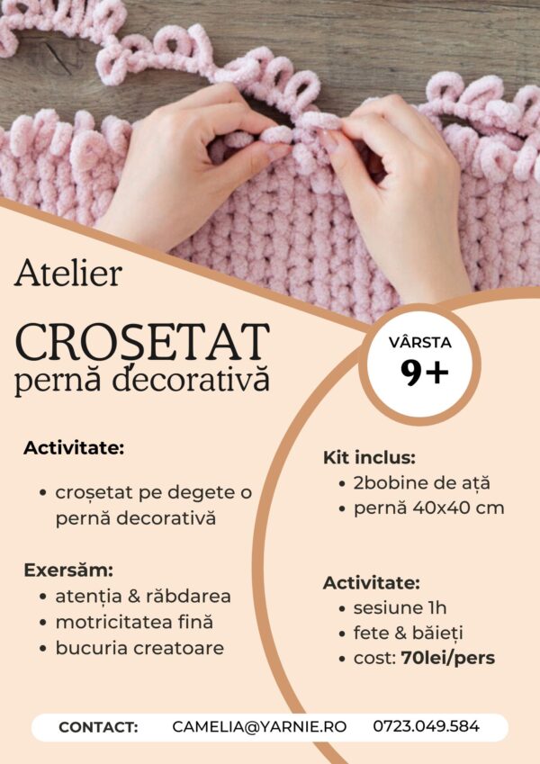 Atelier de Croșetat pe Degete (vârsta 9ani+)