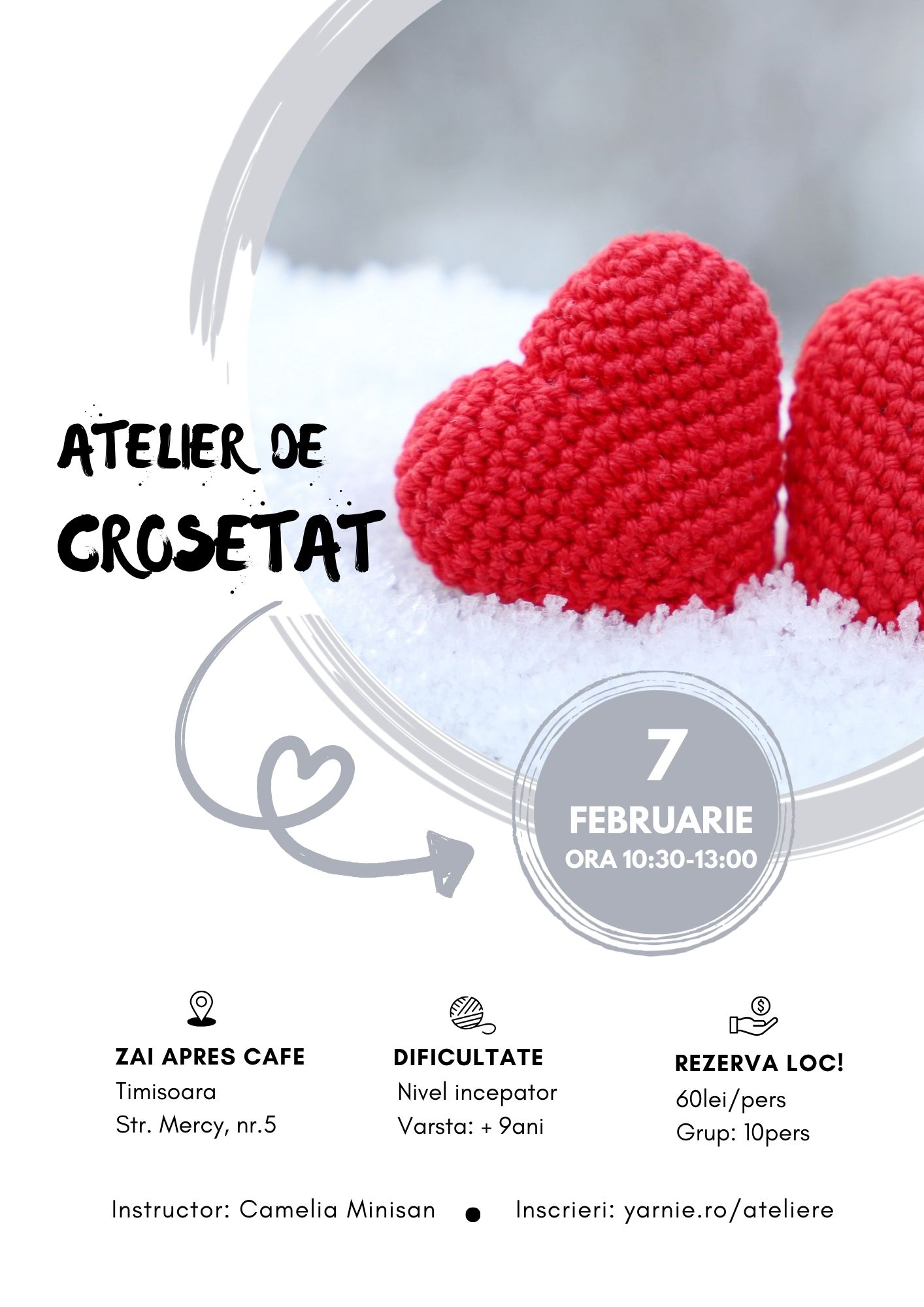 Atelier de Croșetat Inimă