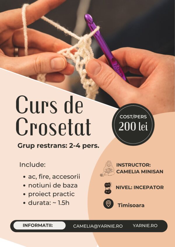 Atelier de Croșetat - Începători (grup 2-4 pers.)