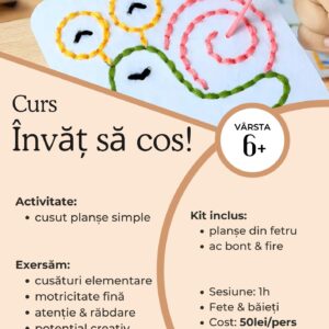 Învăț să cos - Curs pentru copii (6ani+)