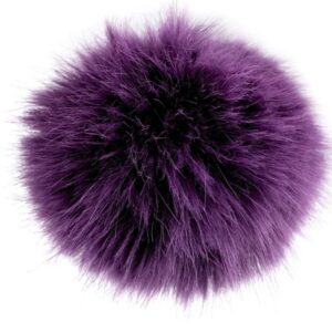 Moț din blană artificială - Violet Ø11cm