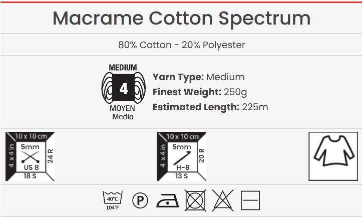 YarnArt Macrame Cotton Spectrum 1315 - imagine 2
