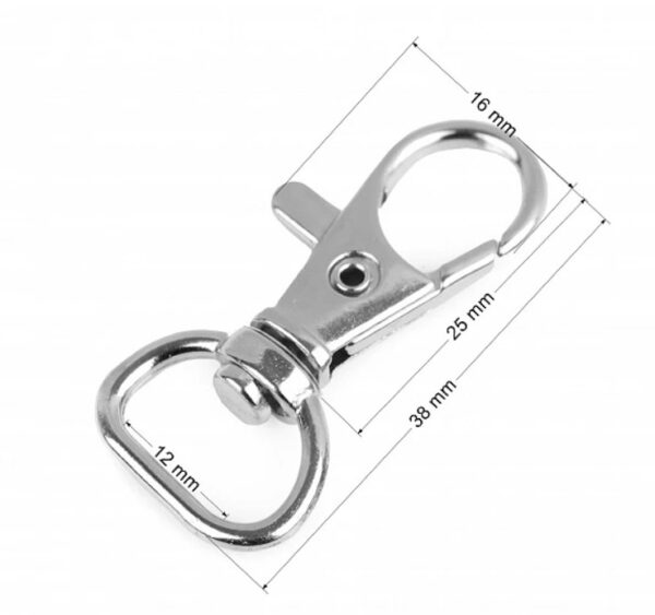 Carabină rotatitvă argintie 12mm - imagine 2